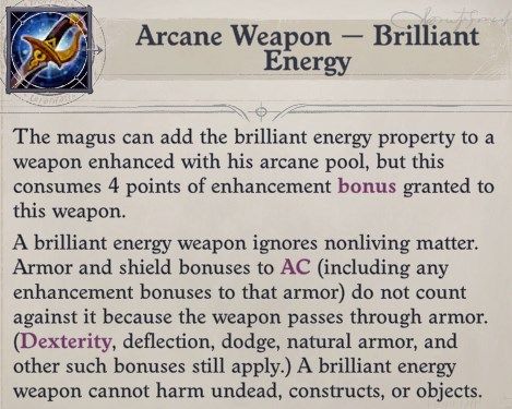 Brilliant Energy Eldritch Archer Magus Pathfinder Wrath of the Righteous Build