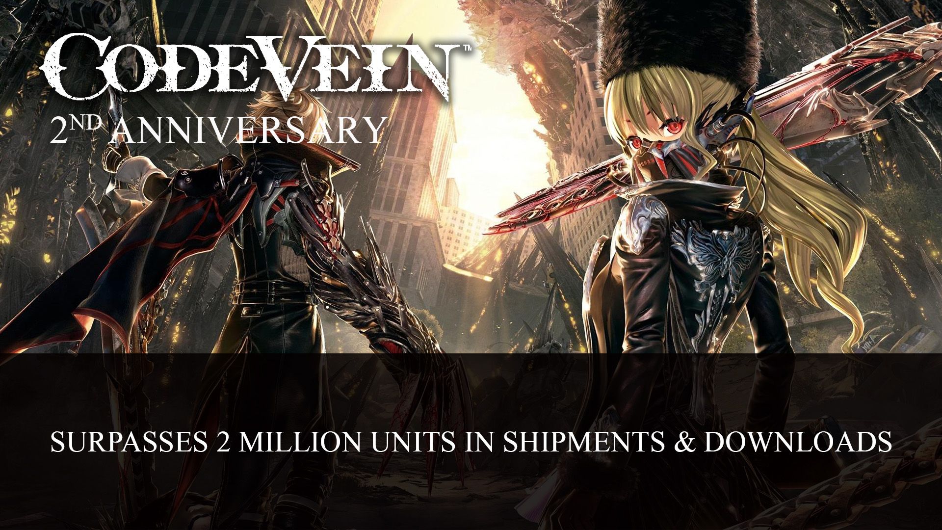Code Vein Surpasses 2 Million Units in Shipments And Downloads