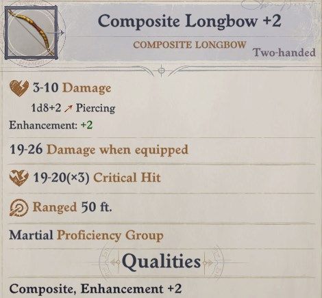 Composite Longbow +2 Arueshalae Pathfinder Wrath of the Righteous Build
