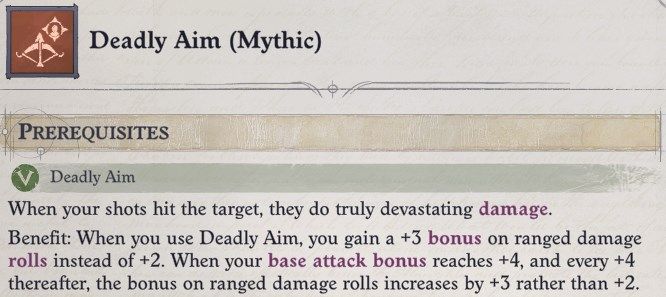 Deadly Aim (Mythic) Mythic Feat Eldritch Archer Magus Pathfinder Wrath of the Righteous Build