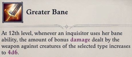 Greater Bane Ability Faith Hunter Inquisitor Pathfinder Wrath of the Righteous Build