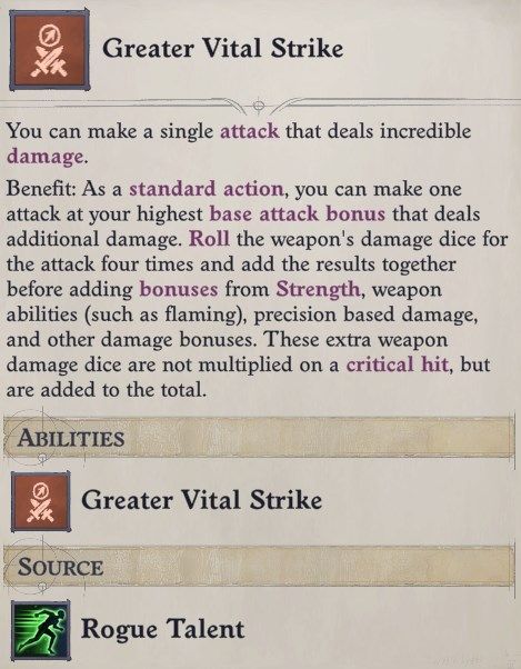 Greater Vital Strike Combat Trick Feat Delamere Pathfinder Wrath of the Righteous Build
