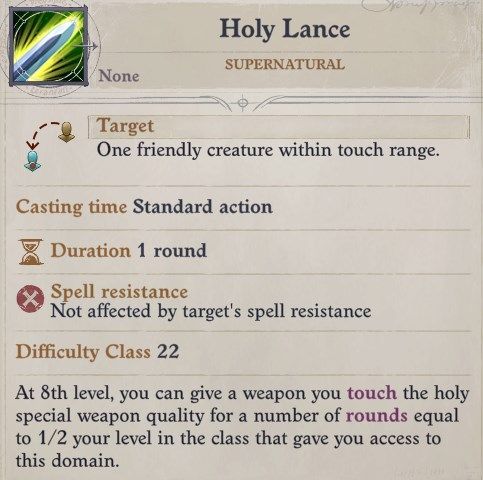 Holy Lance Ability Sosiel Pathfinder Wrath of the Righteous Build