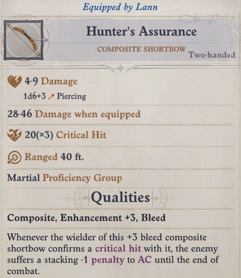 Hunter&rsquo;s Assurance Composite Shortbow Lann Companion Build Pathfinder WotR