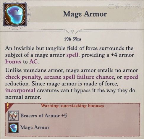 Mage Armor Non-Stacking Bonus Nenio Build Pathfinder Wrath of the Righteous Guide