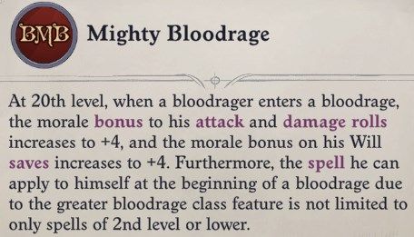 Mighty Bloodrage Primalist Bloodrager Pathfinder Wrath of the Righteous Build