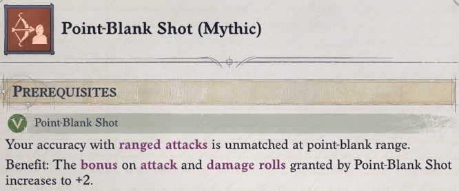 Point-Blank Shot (Mythic) Mythic Feat Faith Hunter Inquisitor Pathfinder Wrath of the Righteous Build