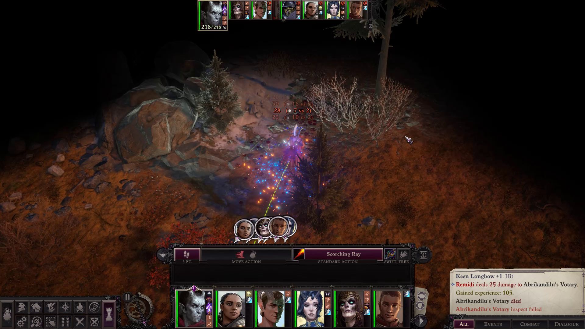 Scorching Ray in Combat Eldritch Archer Magus Pathfinder Wrath of the Righteous Build