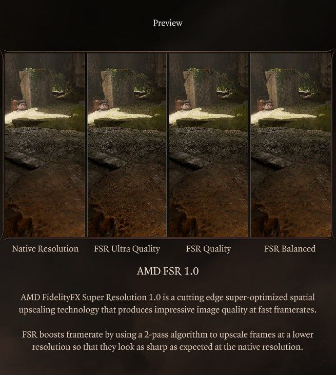 AMD FSR Baldur&rsquo;s Gate 3 Patch 6