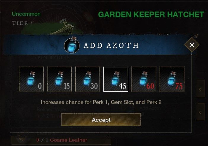 Adding Azoth in Crafting New World Best Crafting Professions For Any Level