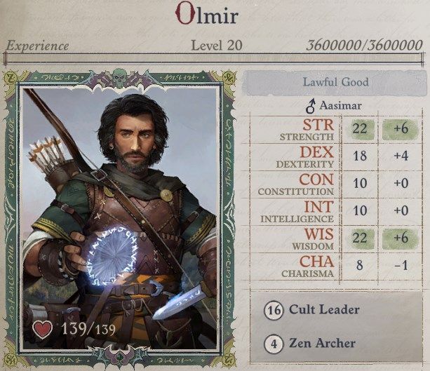 Attributes at Level 20 Cult Leader Warpriest Pathfinder Wrath Of The Righteous Build