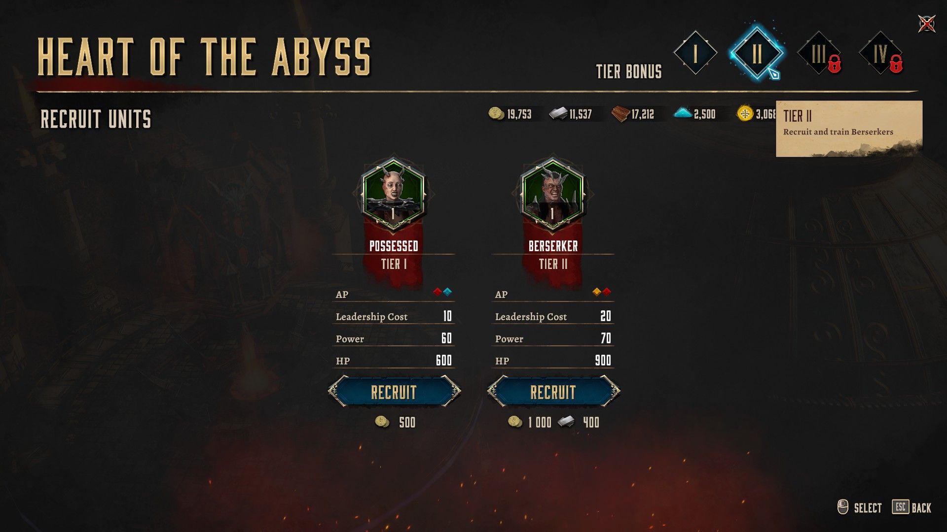 Berserker Tier II from the Heart of the Abyss in Disciples Liberation