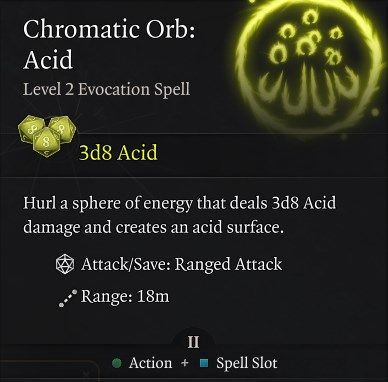 Chromatic Orb Acid Spell Baldur&rsquo;s Gate 3 Best Spells Guide