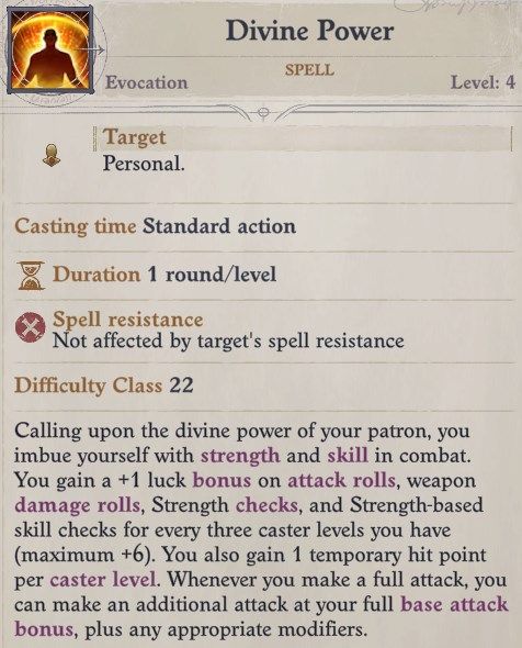 Divine Power Spell Cult Leader Warpriest Pathfinder Wrath Of The Righteous Build