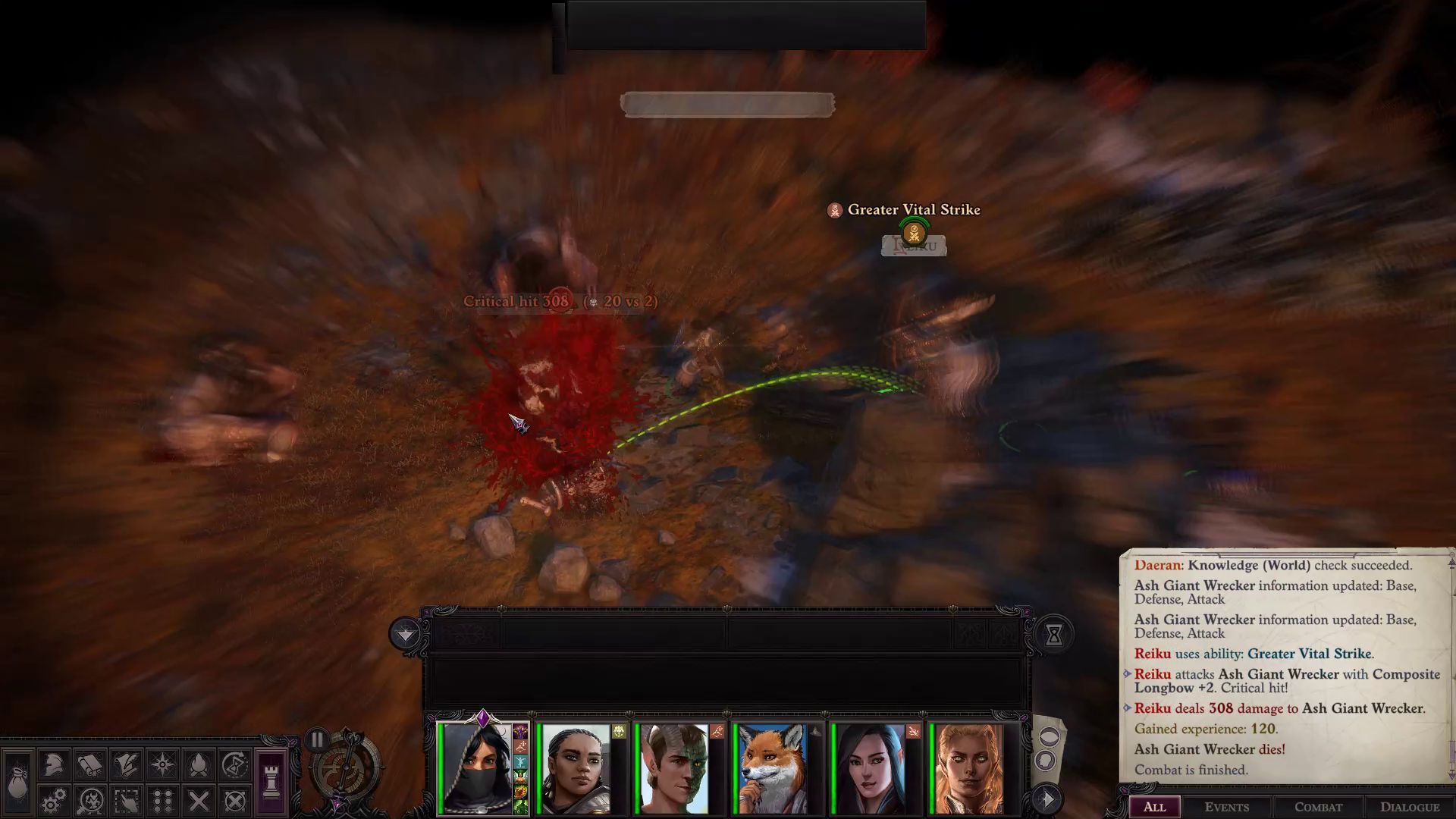 Greater Vital Strike with Critical Hit in Combat Zen Archer Monk Pathfinder Wrath of the Righteous Build