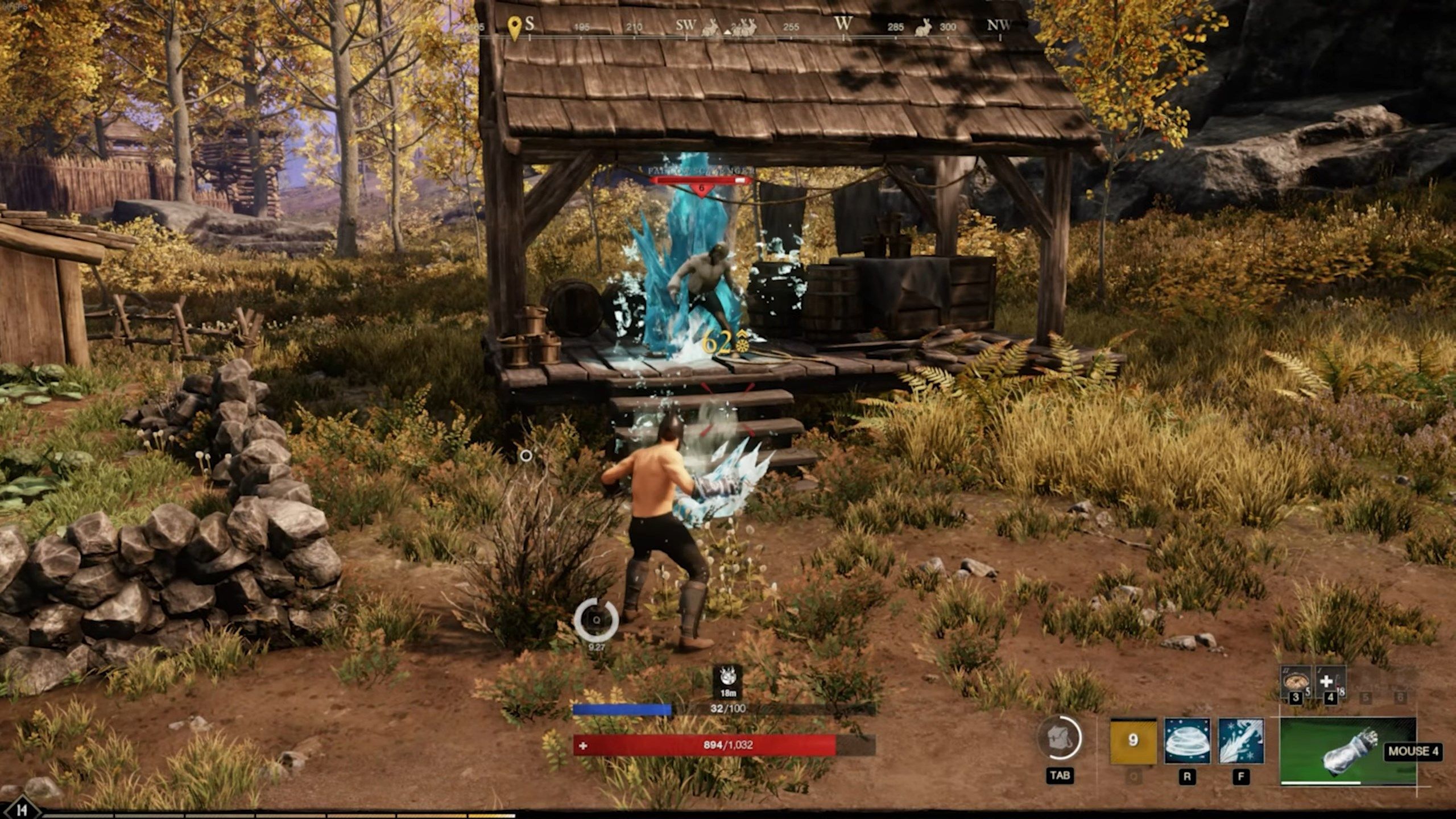 Ice Gauntlet and Fire Staff in Combat New World Weapon Guide Best Weapon Skills And Abilities For Your Builds