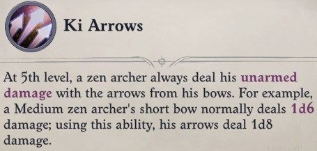 Ki Arrows Class Feature Zen Archer Monk Pathfinder Wrath of the Righteous Build