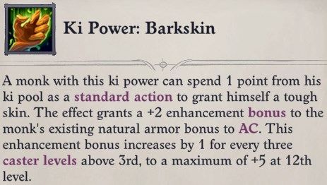 Ki Power Barkskin Zen Archer Monk Pathfinder Wrath of the Righteous Build