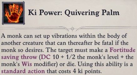 Ki Power Quivering Palm Zen Archer Monk Pathfinder Wrath of the Righteous Build