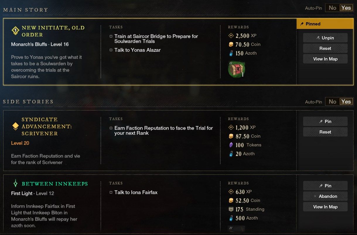 Main and Side Story Quests New World Gold Guide How to Farm Gold As A Beginner