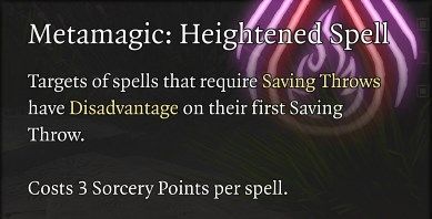 Metamagic Heightened Spell Baldur&rsquo;s Gate 3 Builds Sorcerer Class Guide