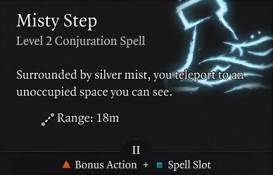 Misty Step Spell Baldur&rsquo;s Gate 3 Best Spells Guide