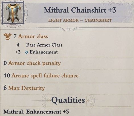 Mithral Chainshirt Light Armor Cult Leader Warpriest Pathfinder Wrath Of The Righteous Build