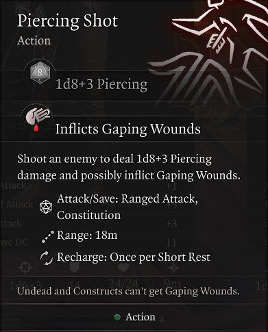 Piercing Shot Weapon Action Baldur&rsquo;s Gate 3 Patch 6