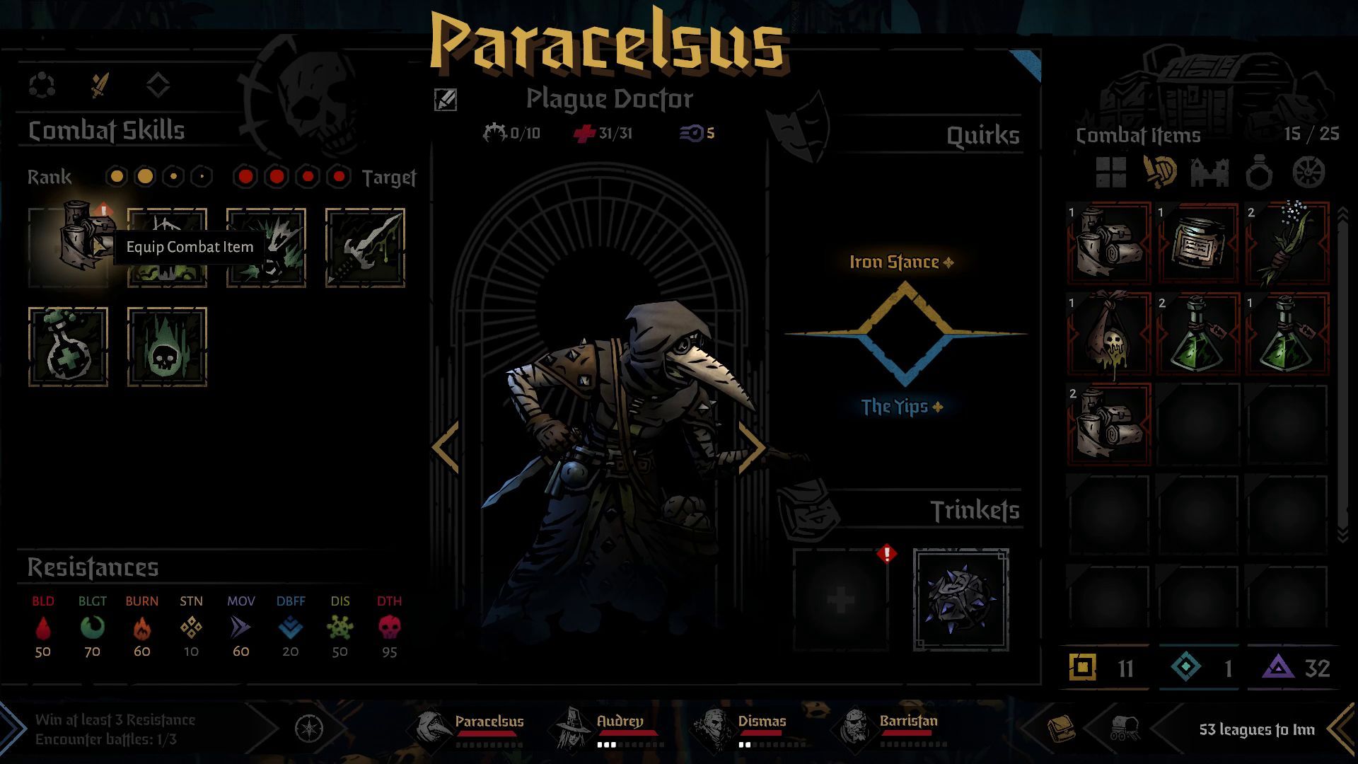Plague Doctor Bandage Combat Item of Darkest Dungeon 2 Early Access