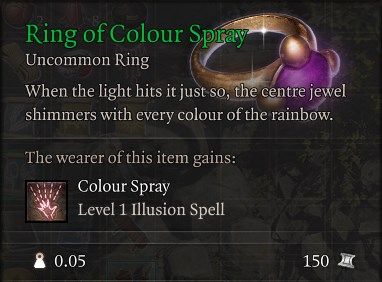 Ring of Colour Spray Baldur&rsquo;s Gate 3 Builds Sorcerer Class Guide