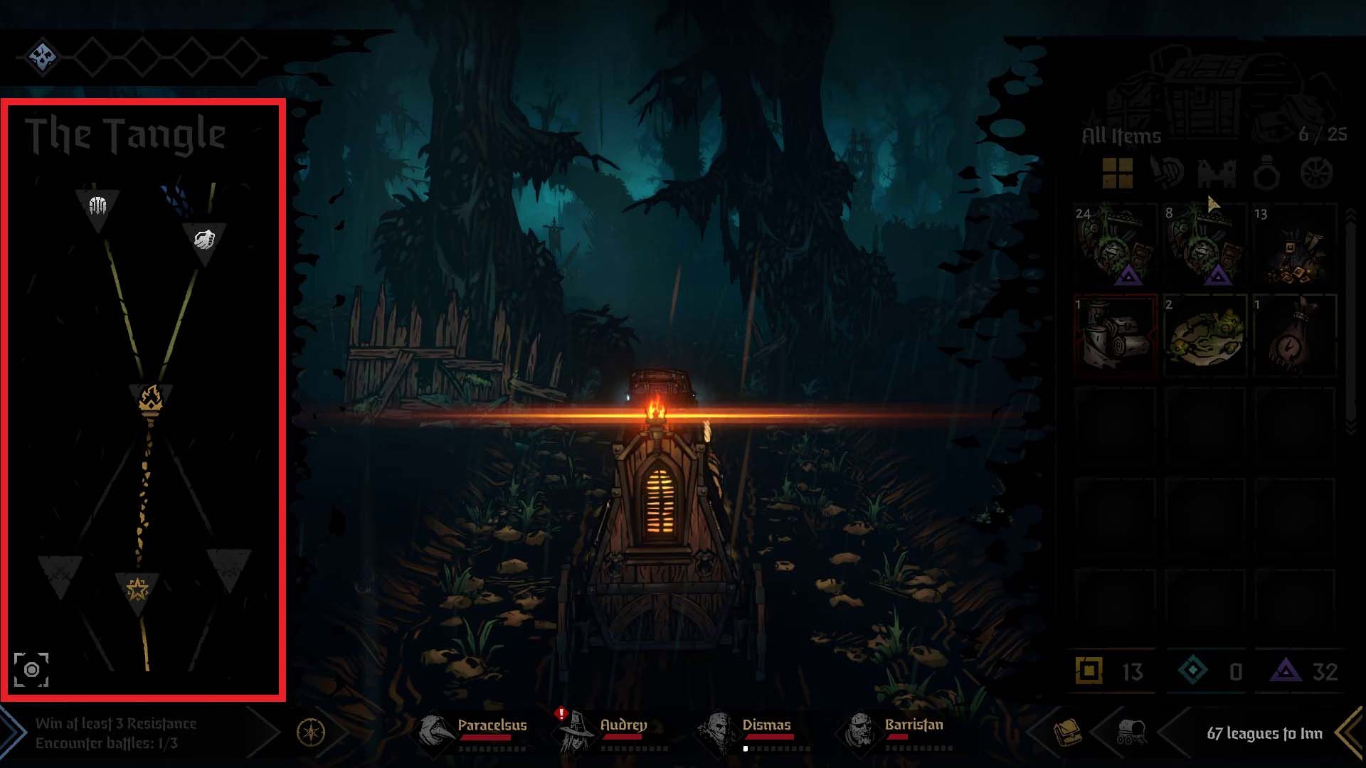 Safe Routes in the Map in Darkest Dungeon 2 Early Access