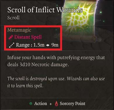 Scroll of Inflict Wounds Baldur&rsquo;s Gate 3 Builds Sorcerer Class Guide