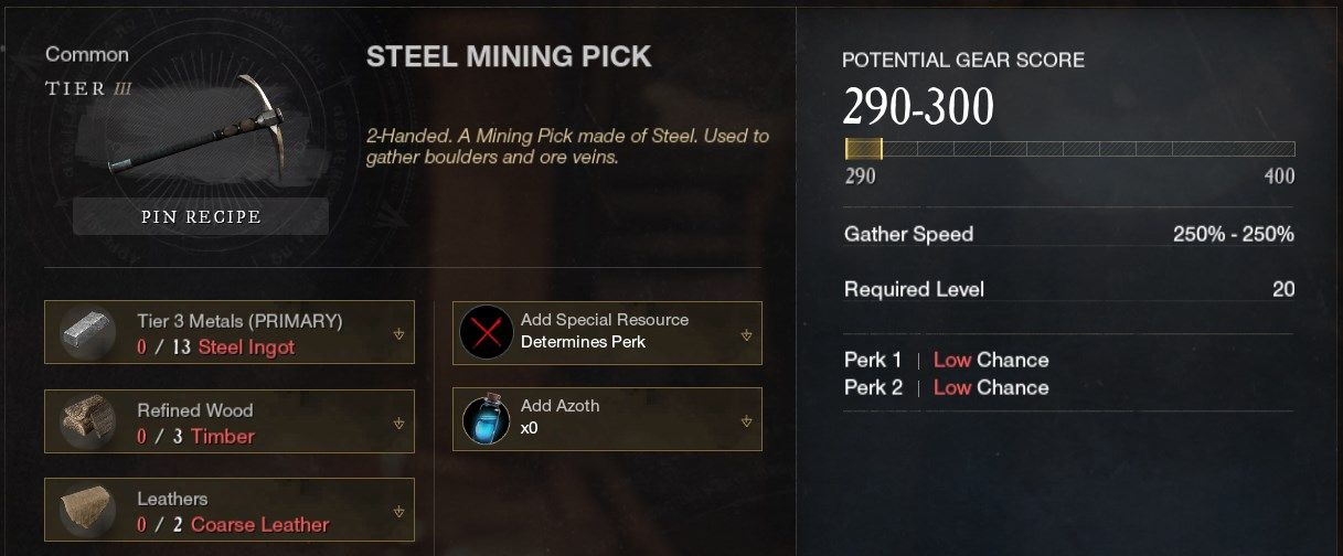 Steel Tool from Engineering New World Best Crafting Professions For Any Level
