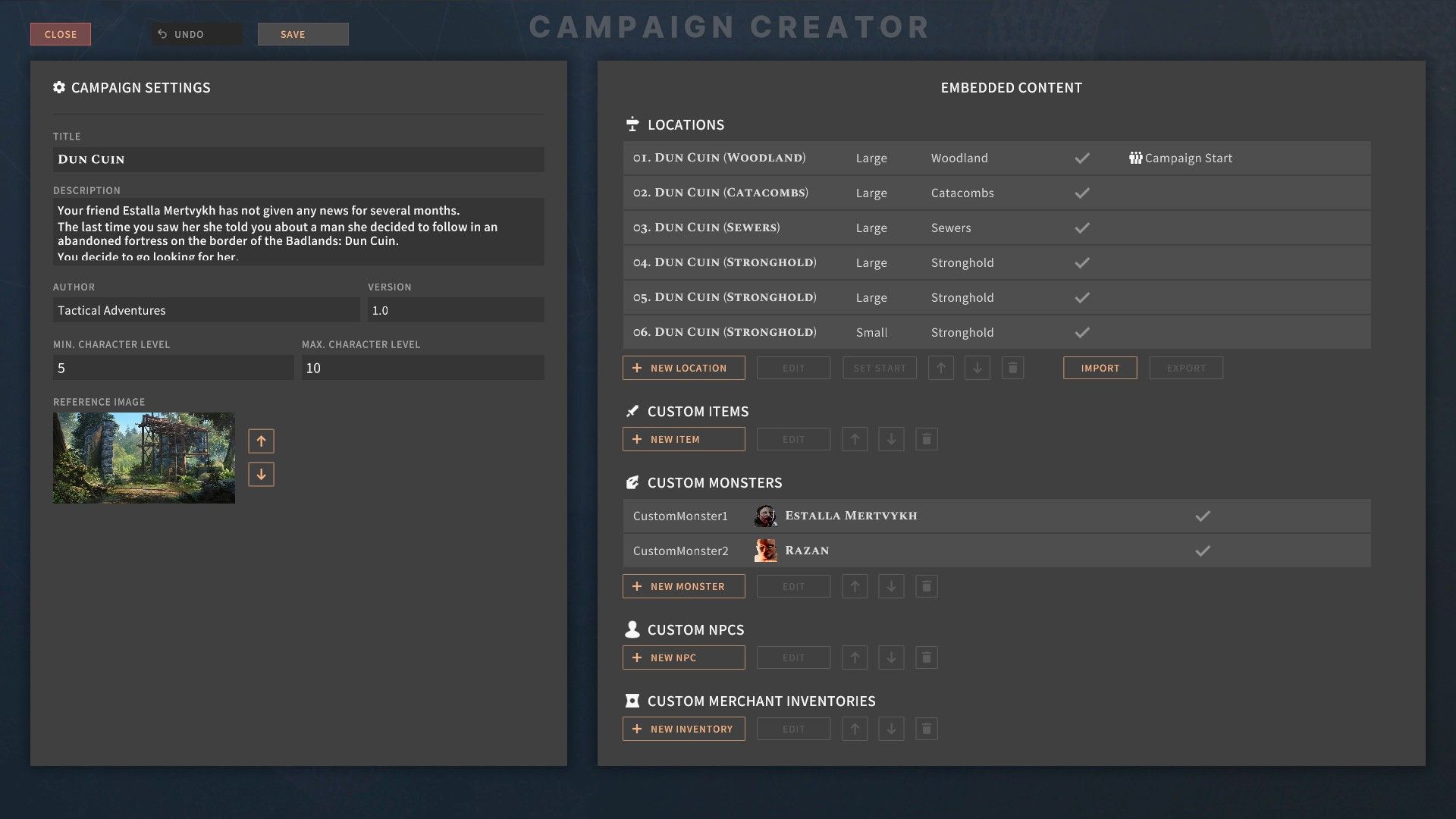Campaign Creator in Dungeon Maker Solasta Primal Calling DLC Overview Impressions