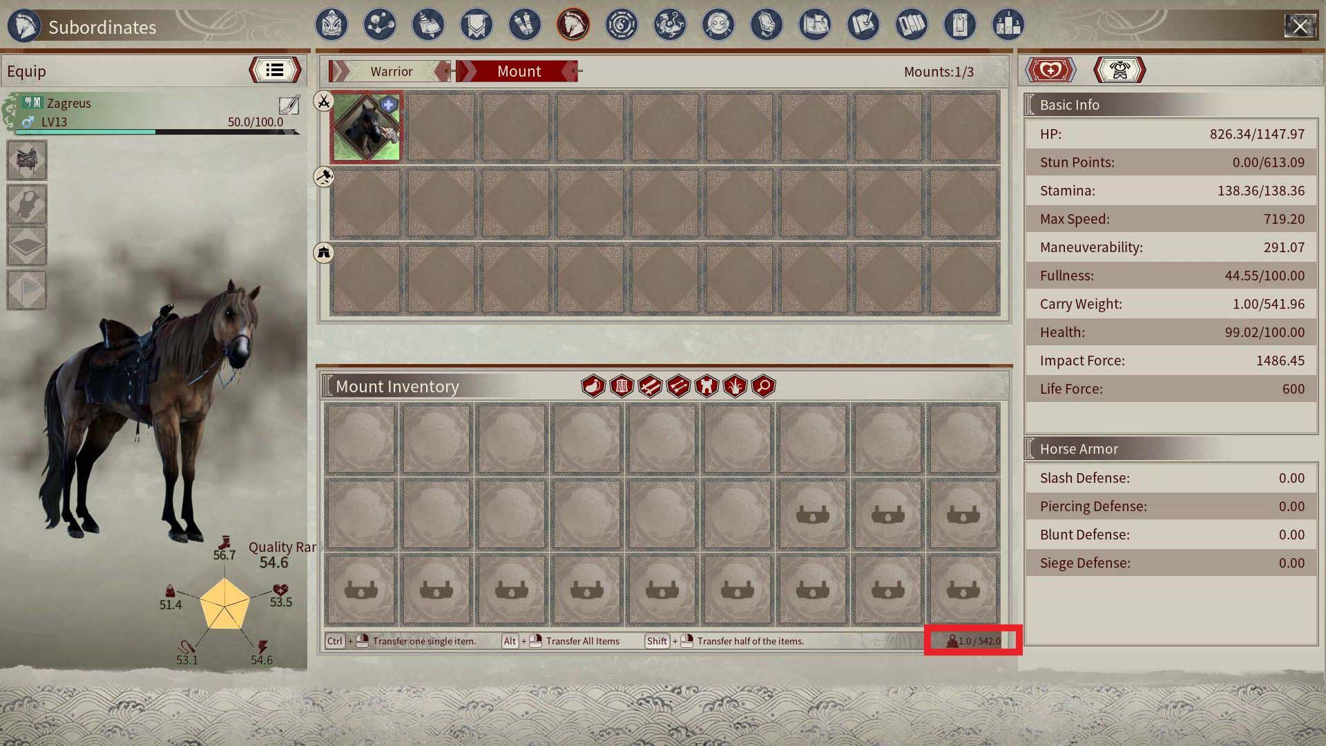 Carry Weight Capacity of a Horse in Myth of Empires Early Access