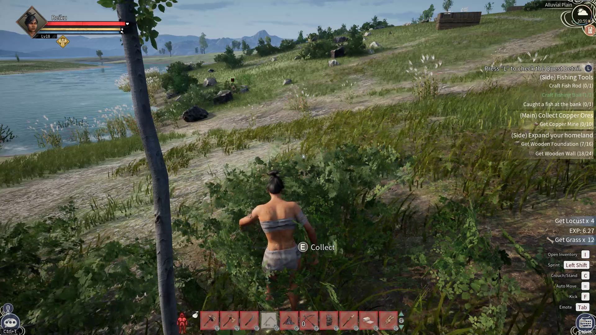 Gathering Grass in Myth of Empires Early Access