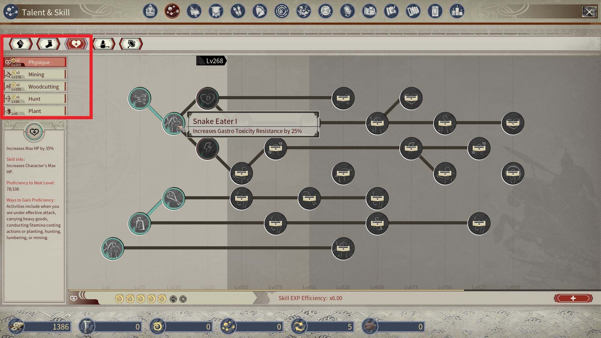 Physique Talent and Skill in Myth of Empires Early Access
