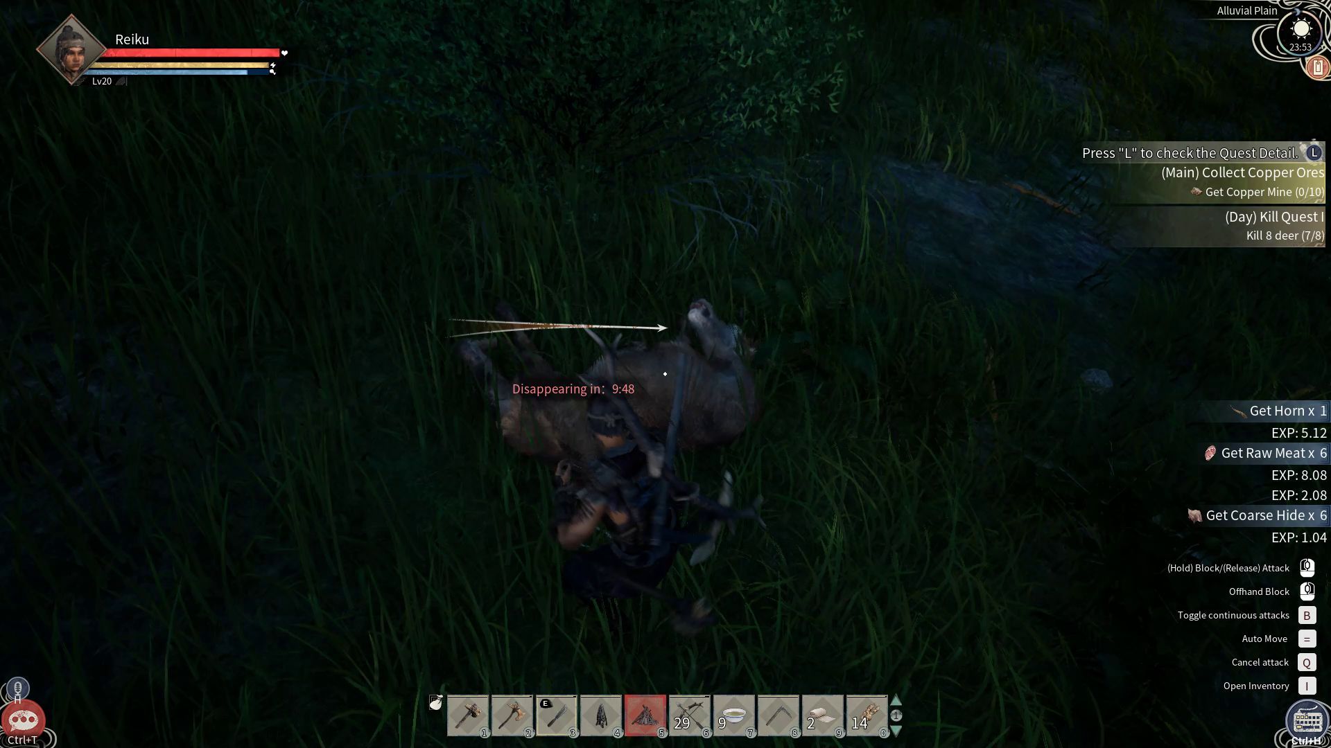 Skinning a Deer with a Stone Hunting Knife in Myth of Empires Early Access