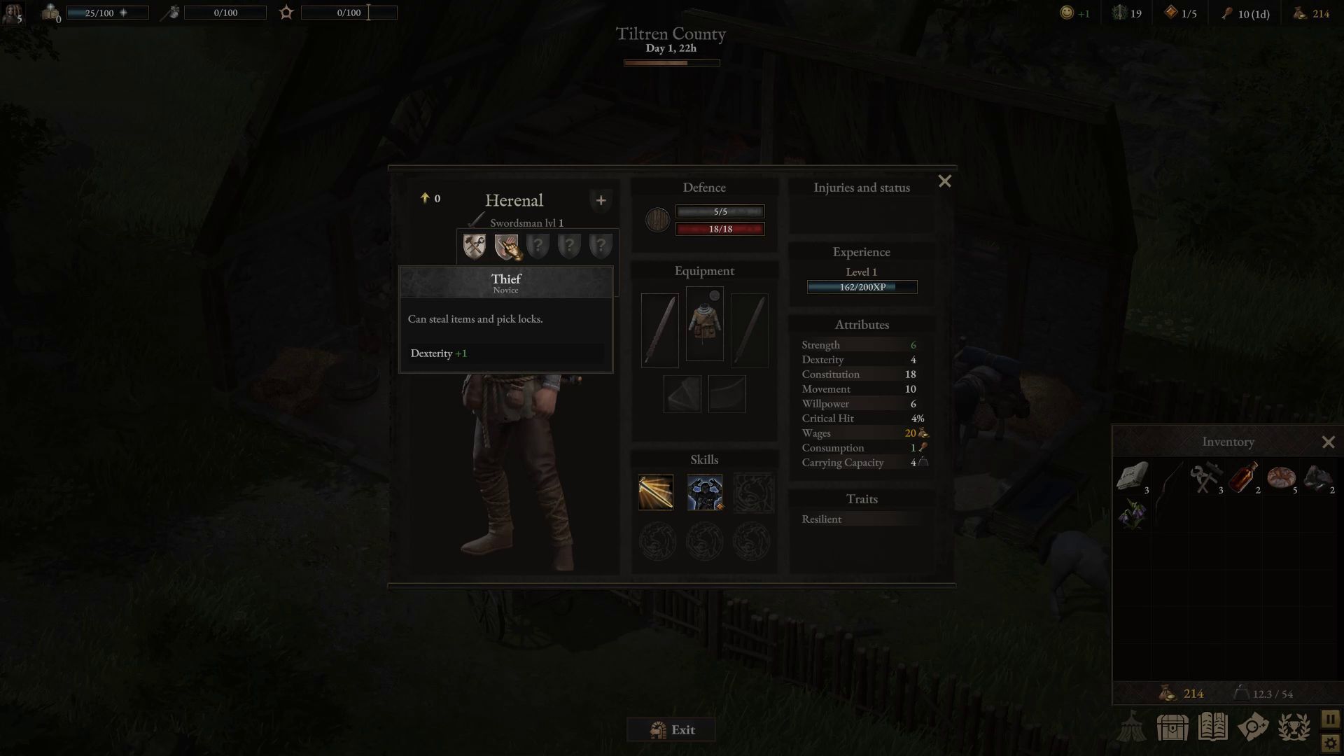Thief Profession (Wartales Early Access Gameplay Impressions)