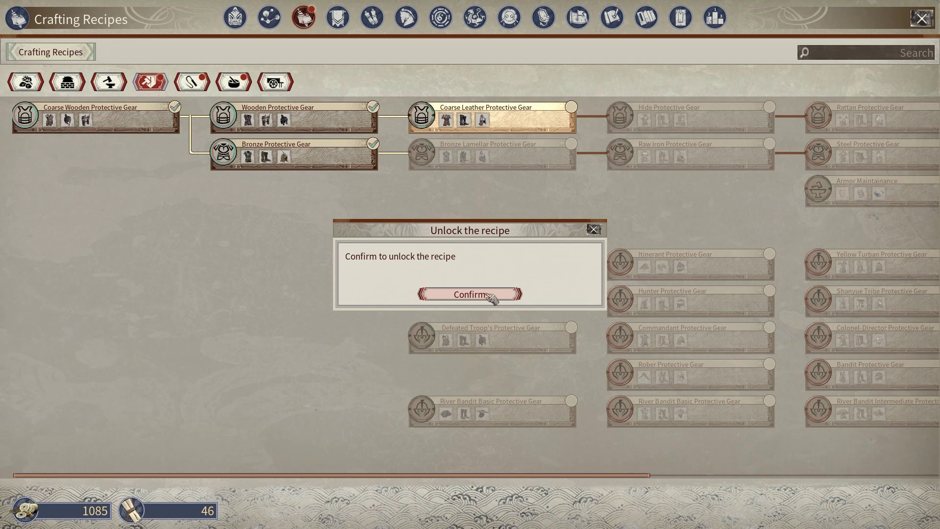 Unlocking a Crafting Recipe in Myth of Empires Early Access