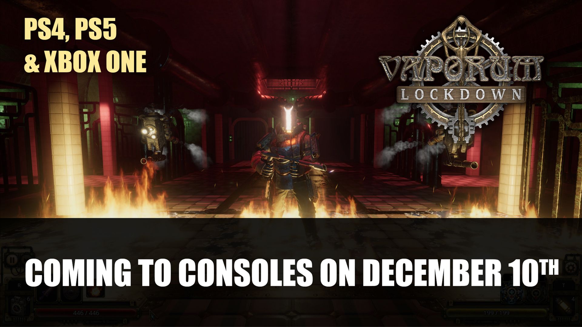 Vaporum Lockdown Coming to Consoles PS4 PS5 Xbox One on December 10th 2021