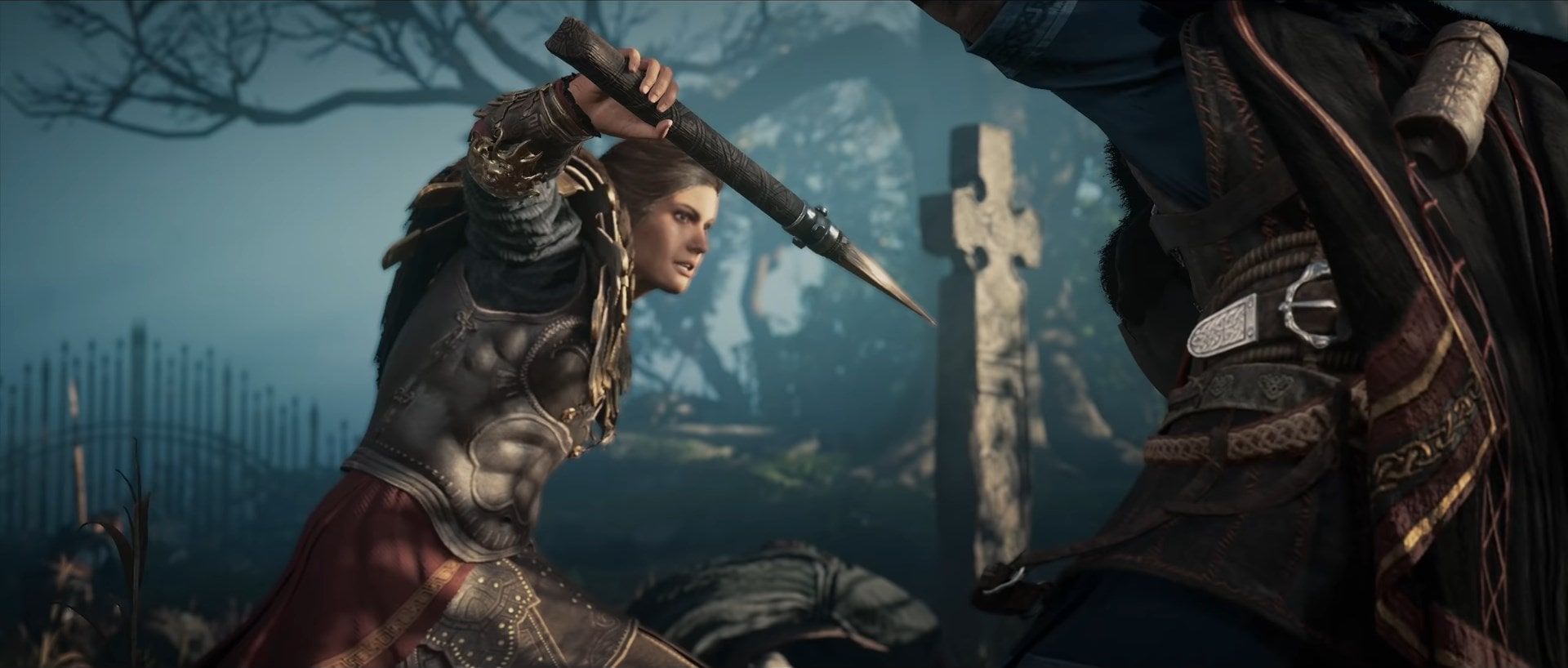 Kassandra battles Eivor