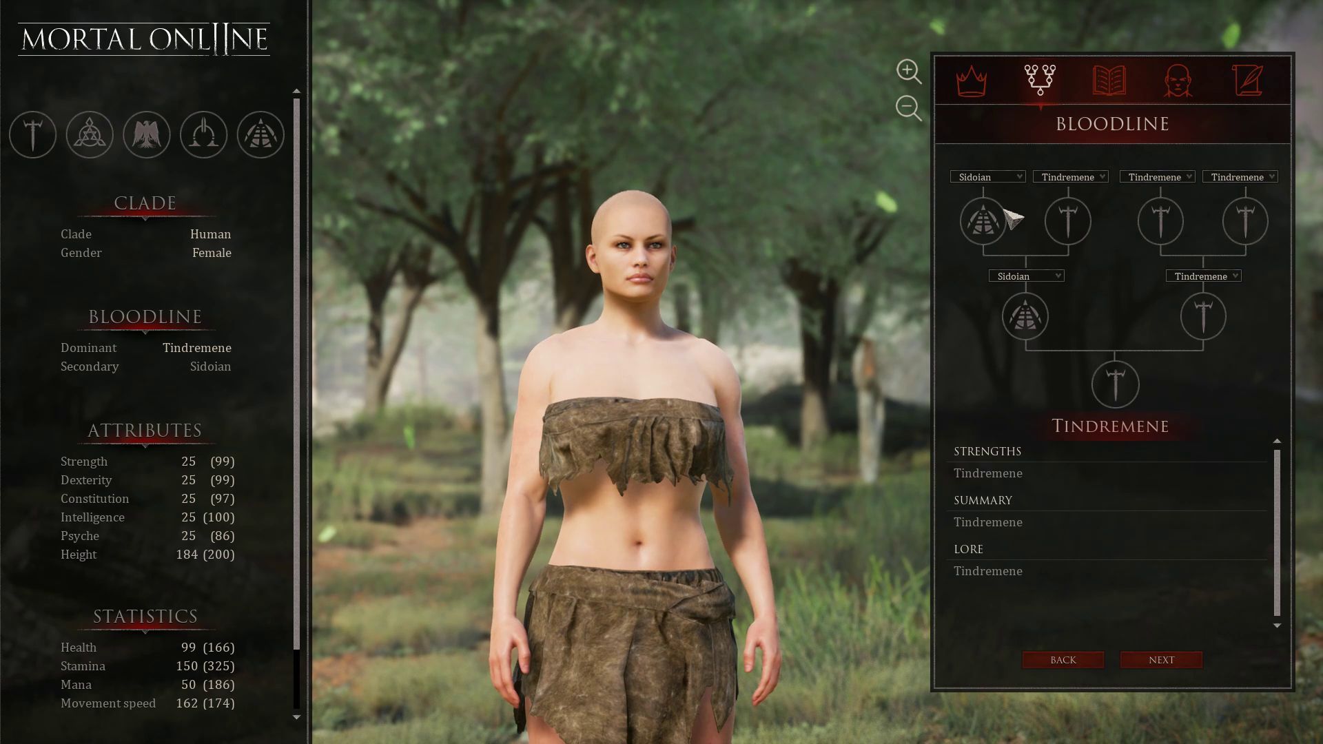 Mortal Online 2 Sidoian Bloodline in Character Creation