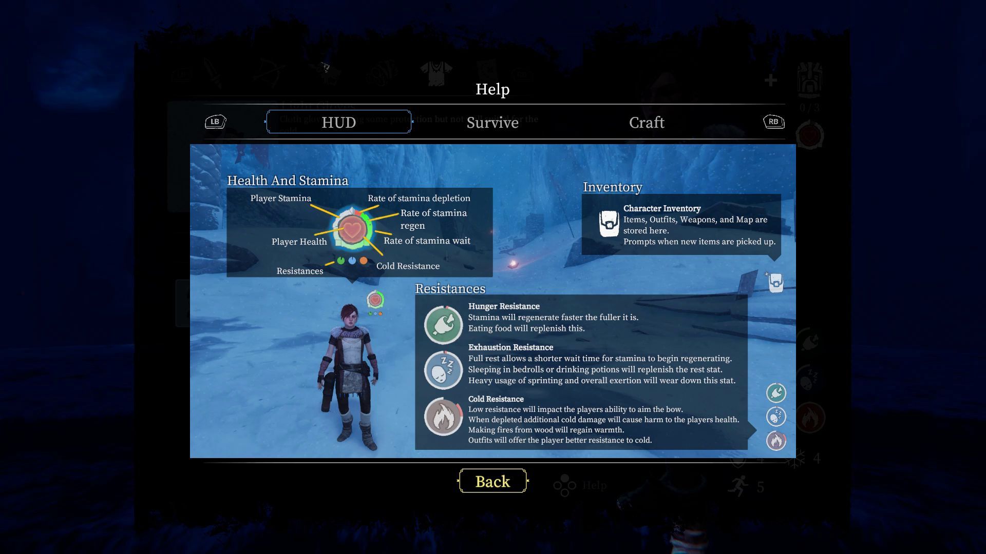 Survival Elements Hunger, Exhaustion, and Cold Resistances Praey For The Gods Impressions