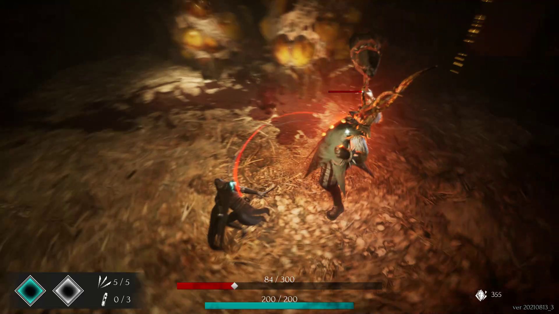 Thymesia Dodging a Critical Attack in Combat Against the Joker Miniboss (Thymesia Gameplay Impressions &amp; Preview)