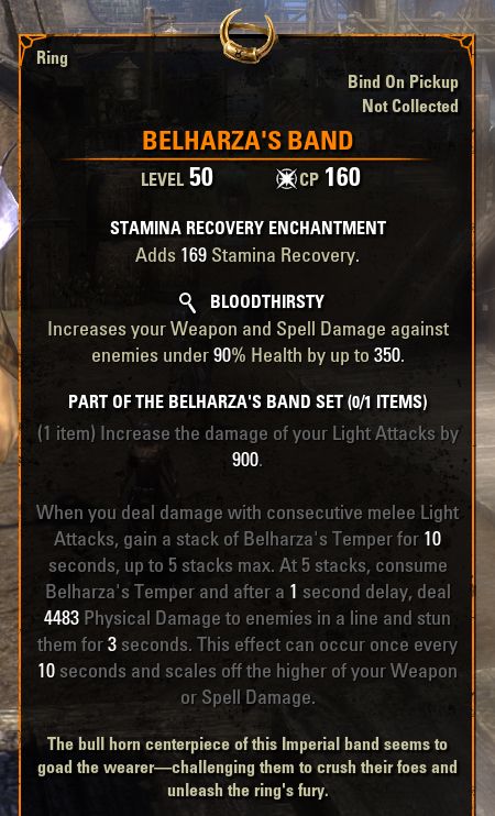 ESO Belharza’s Band Mythic Item