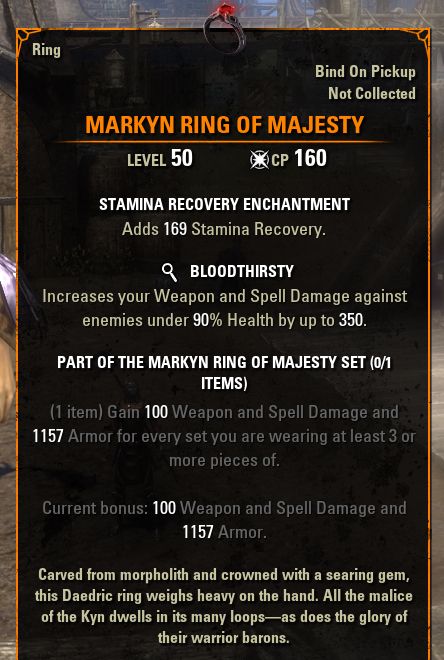 ESO Markyn Ring of Majesty Mythic Item