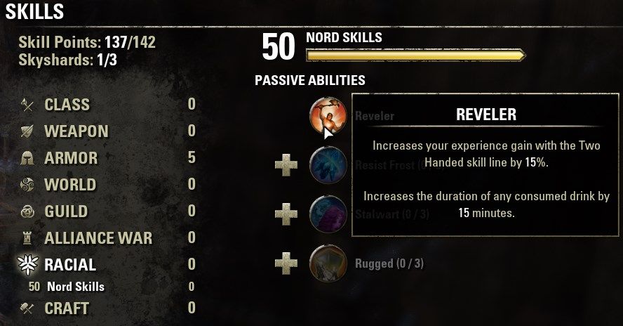 ESO Nord Racial Skills