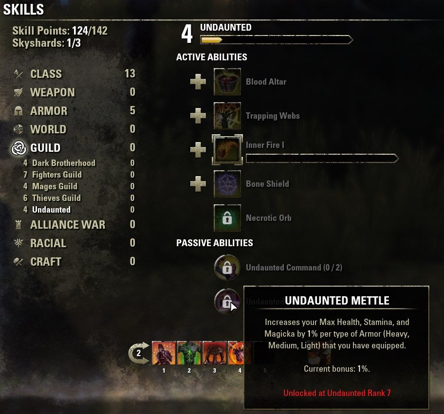 ESO Undaunted Guild Skill Lines