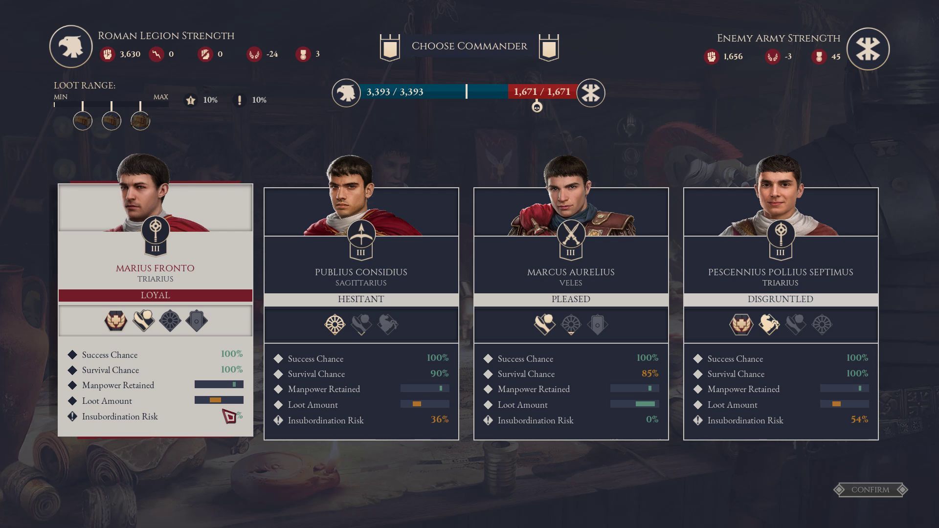 Expeditions Rome Choosing Between Centurions Before a Legion Skirmish